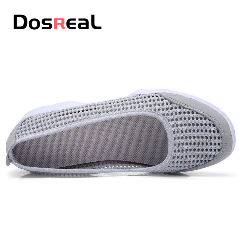 Dosreal Autumn Women Shoes Women Breathable Mesh Sneakers Shoes Ballet Flats Ladies Slip On Flats Loafers Shoes Plus Size