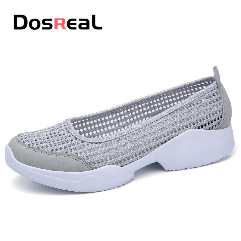 Dosreal Autumn Women Shoes Women Breathable Mesh Sneakers Shoes Ballet Flats Ladies Slip On Flats Loafers Shoes Plus Size