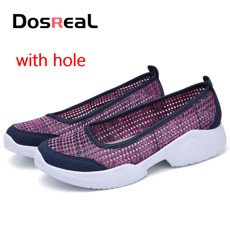 Dosreal Autumn Women Shoes Women Breathable Mesh Sneakers Shoes Ballet Flats Ladies Slip On Flats Loafers Shoes Plus Size