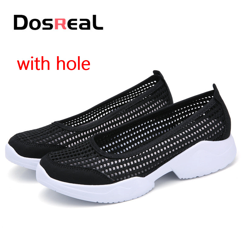 Dosreal Autumn Women Shoes Women Breathable Mesh Sneakers Shoes Ballet Flats Ladies Slip On Flats Loafers Shoes Plus Size