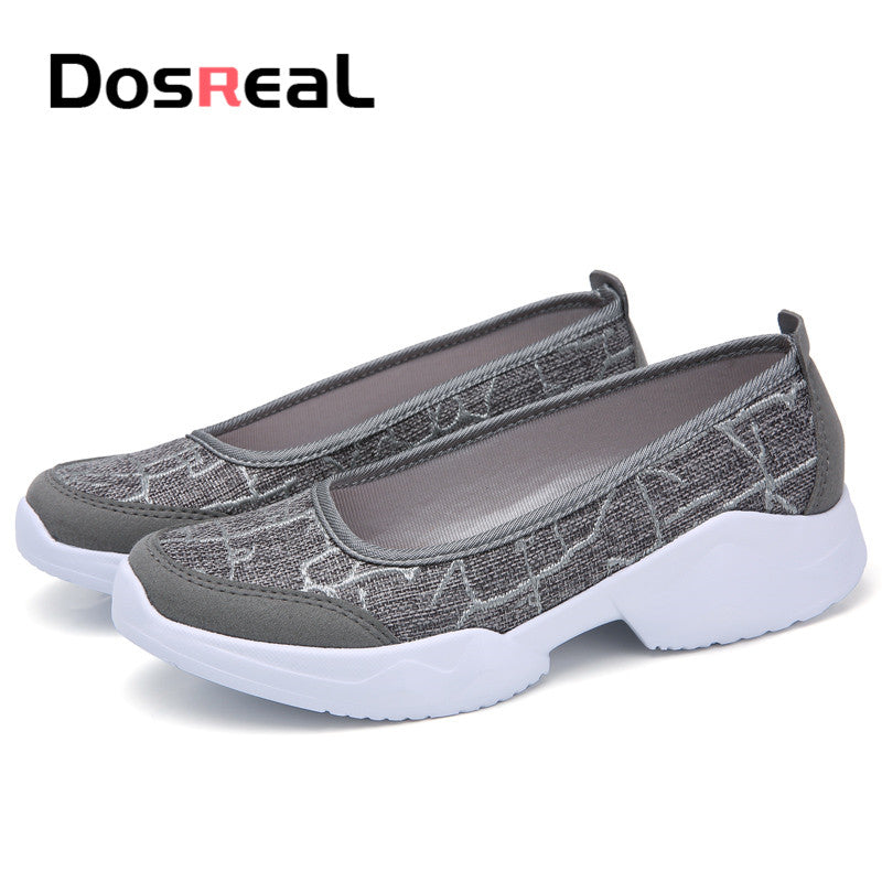 Dosreal Autumn Women Shoes Women Breathable Mesh Sneakers Shoes Ballet Flats Ladies Slip On Flats Loafers Shoes Plus Size