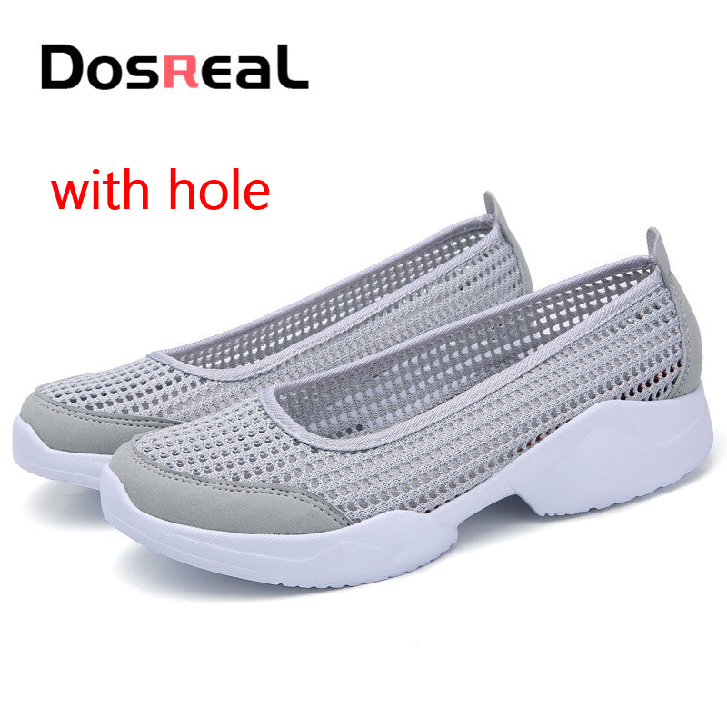 Dosreal Autumn Women Shoes Women Breathable Mesh Sneakers Shoes Ballet Flats Ladies Slip On Flats Loafers Shoes Plus Size