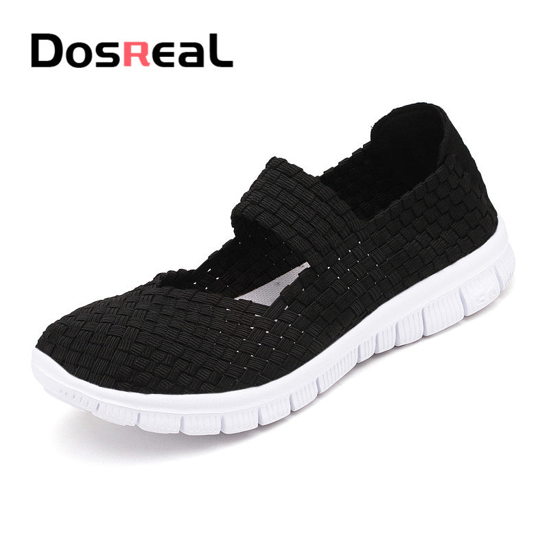 Dosreal Women New Arrival Casual Shoes Ladies Colorful Woven Shoes Light Fashion Flats Shoes Sneakers For Females Big Size