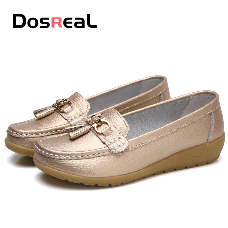 Dosreal Women Spring Casual Flats Shoes Ladies Fringe Fashion Loafers Large Size 44 Slip On Flats Female Loafers