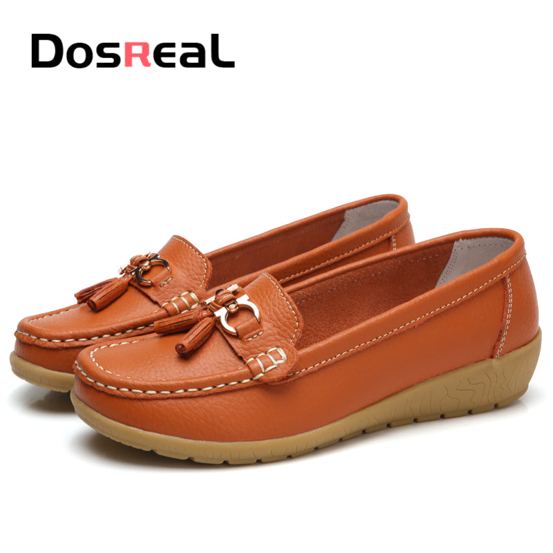 Dosreal Women Spring Casual Flats Shoes Ladies Fringe Fashion Loafers Large Size 44 Slip On Flats Female Loafers