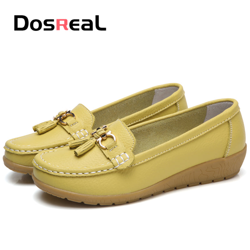 Dosreal Women Spring Casual Flats Shoes Ladies Fringe Fashion Loafers Large Size 44 Slip On Flats Female Loafers