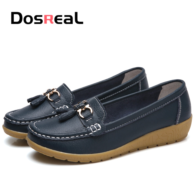 Dosreal Women Spring Casual Flats Shoes Ladies Fringe Fashion Loafers Large Size 44 Slip On Flats Female Loafers