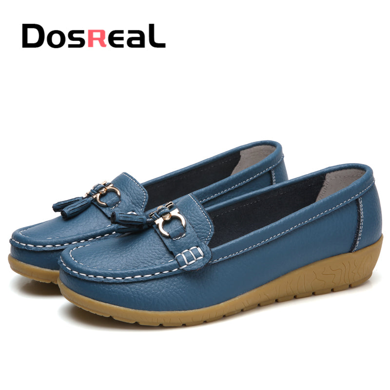 Dosreal Women Spring Casual Flats Shoes Ladies Fringe Fashion Loafers Large Size 44 Slip On Flats Female Loafers