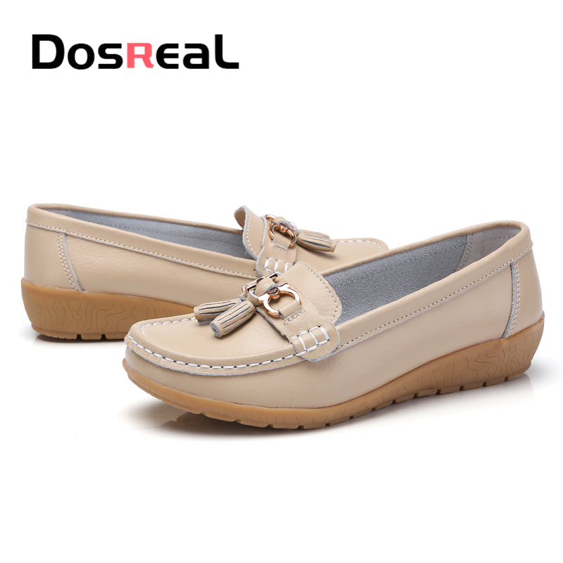 Dosreal Women Spring Casual Flats Shoes Ladies Fringe Fashion Loafers Large Size 44 Slip On Flats Female Loafers