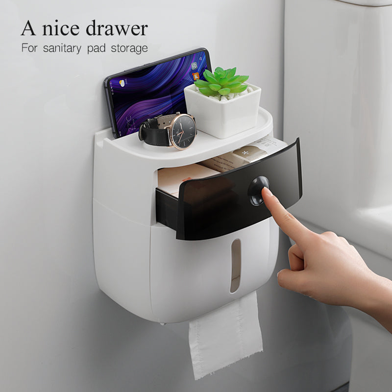 Ecoco Portable Toilet Roll Paper Holder Plastic Waterproof Paper Dispenser For Toilet Home Storage Box Bathroom Accessories
