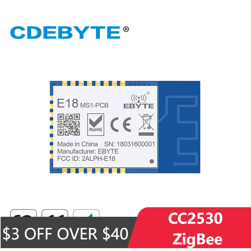 Ebyte E18-Ms1-Pcb Cc2530 Zigbee Module 8051 Mcu 2.4Ghz Io Ad Hoc Mesh Network Router Terminal Coordinator Wirelss Transceiver