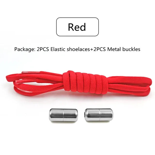 Elastic No Tie Shoelaces Semicircle Shoe Laces For Kids And Adult Sneakers Shoelace Quick Lazy Metal Lock Laces Shoe Strings