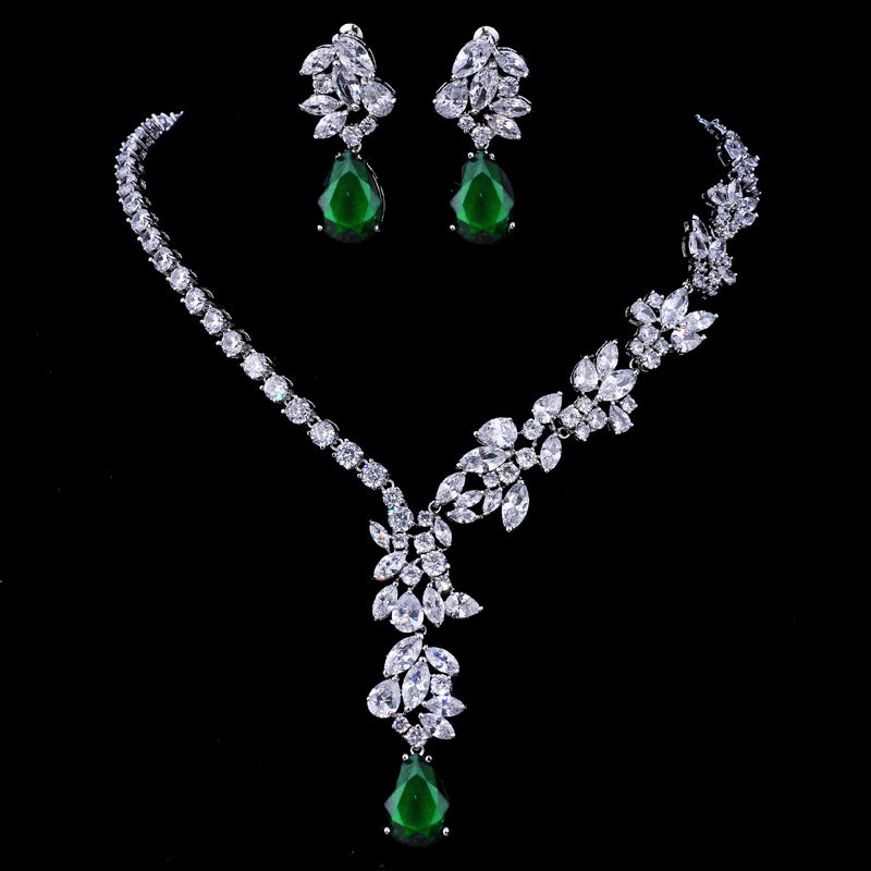 Emmaya New Unique Design Choker Necklace Stud Earrings Bridal Jewelry Sets Wedding Accessories Dropship