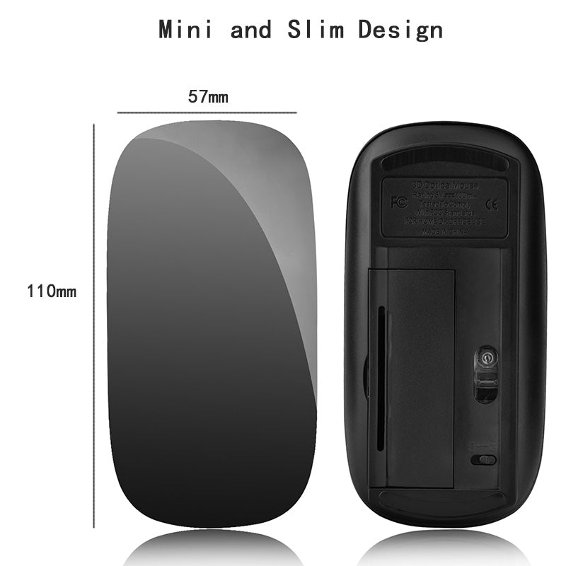 Ergonomic Usb Wireless Slim Mouse Touch Wheel Magic Mice 2.4G 800/1000/1200 Dpi Optical Mini Mause For Apple Laptop Desktop Pc