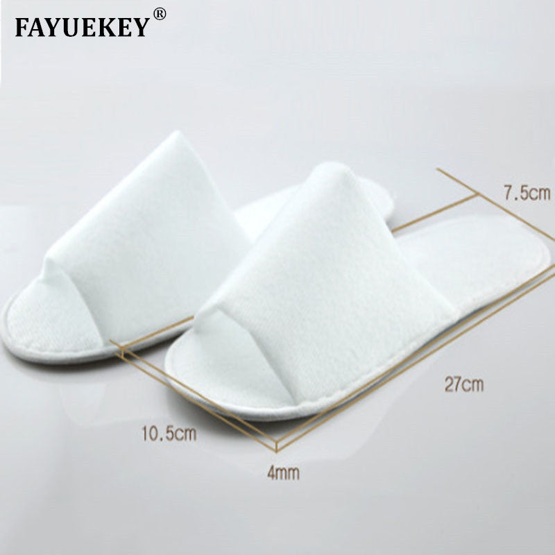 Fayuekey Wholesale 40 PairsLot Hotel Club Portable Disposable Open-Toed Slippers Home Guest Non-Woven Fabric Slippers Shoes