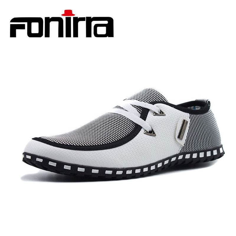 Fonirra Men Casual Shoes Breathable Light Flats Shoes Leather Loafers Slip On Men Flats Driving Shoes Plus Size 38-47 176