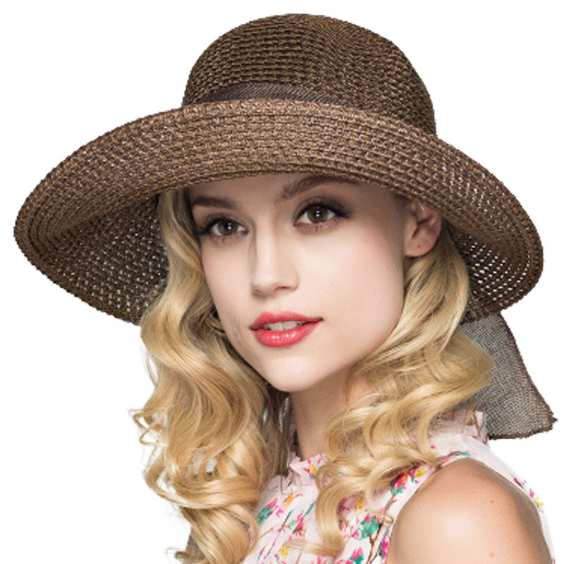 Fs Sun Hats For Women Floppy Wide Brim Straw Hats Foldable Sunbonnet Cloche Hat Blue Beach Style Chapeau Paille Femme