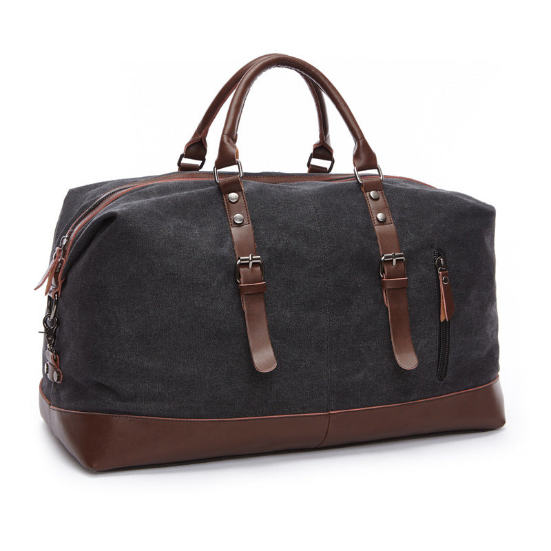 Fashion Canvas Leather Men Travel Bag Large Capacity Men Hand Luggage Travel Duffle Bags Weekend Bags Multifunctional Tote Bag