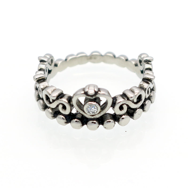 Fashion Crystal Rhinestone Crown Ring For Women Cute Elegant Luxury 316L Titanium Steel Cubic Zirconia Engagement Party Ring
