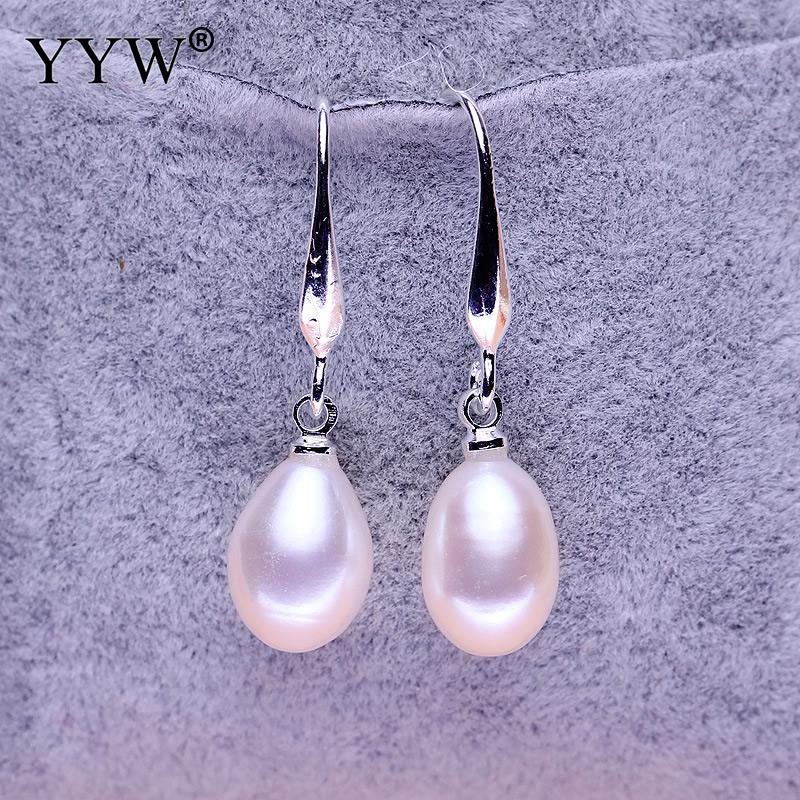 Fashion Freshwater Dangle Pearl Earrings Natural Pearl Dangle Earrings Drop Shape Jewelry Wedding Gift Earrings For Women