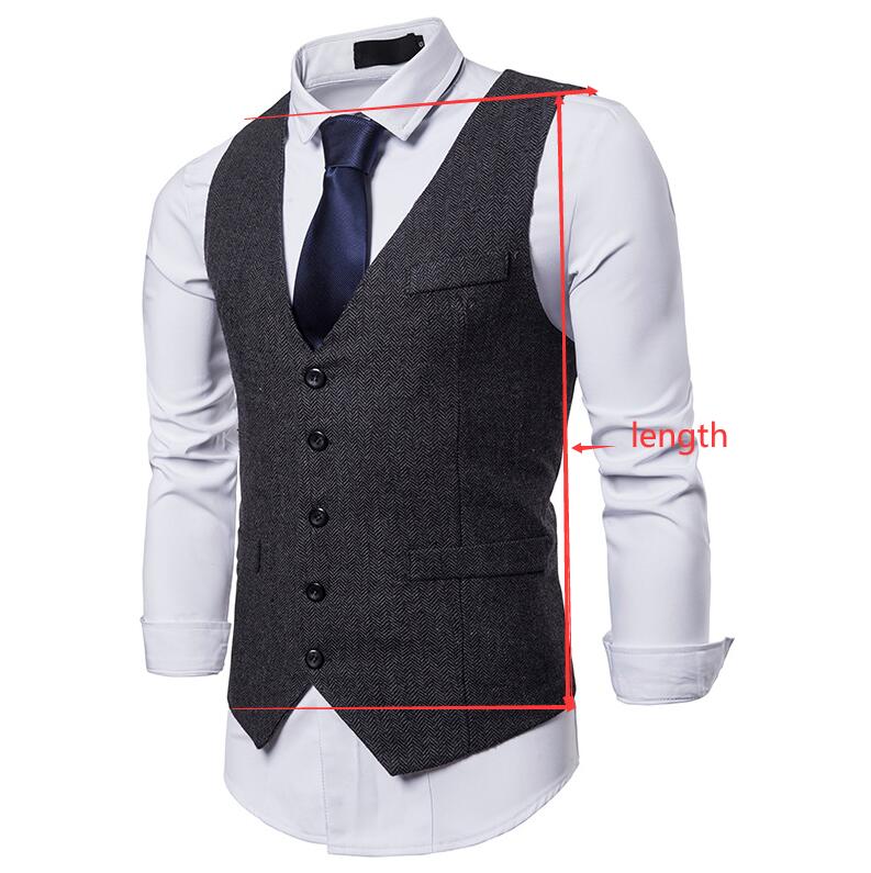 Fashion Suit Vest Men Formal Dress Vest Colete Masculino Herringbone Gilet Fitness Sleeveless Jacket Wedding Waistcoat Men Xxl