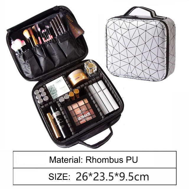 Female Brand Profession Makeup Case Fashion Beautician Cosmetics Organizer Storage Box Nail Tool Suitcase For Women Make Up Bag