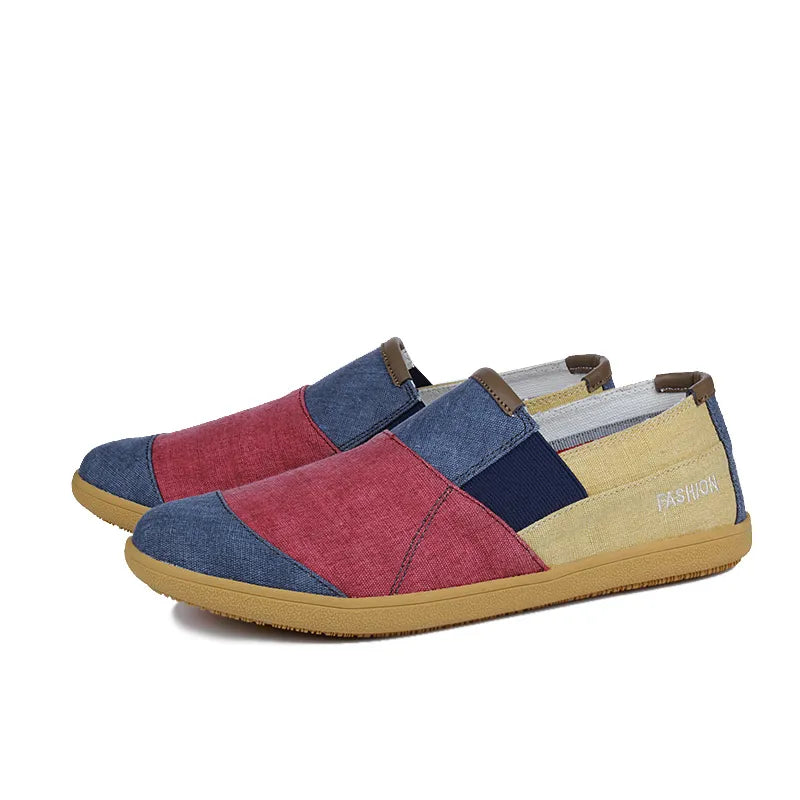 Fichames 2021 New Summer Fashion Splice Color Vulticolor Shoes Men Flat Loafers Casual Shoes 3 Colors