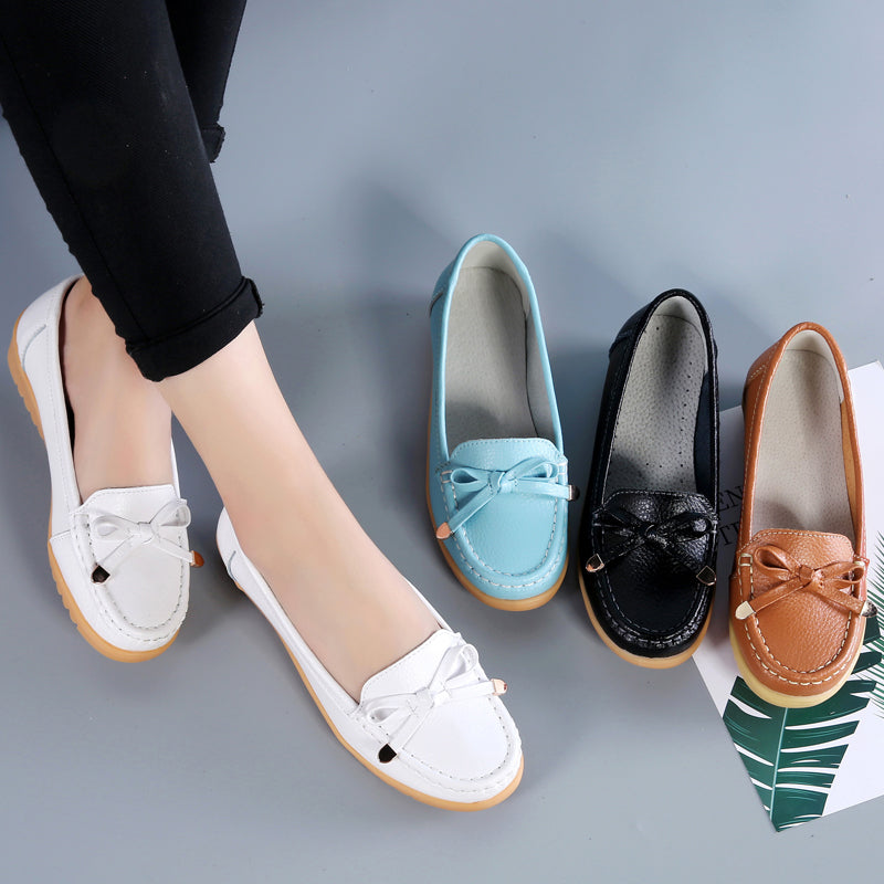 Flats Women Shoes Genuine Leather Ballet Shoes Woman Flats Loafers Moccasins Breathbale Ladies Shoes