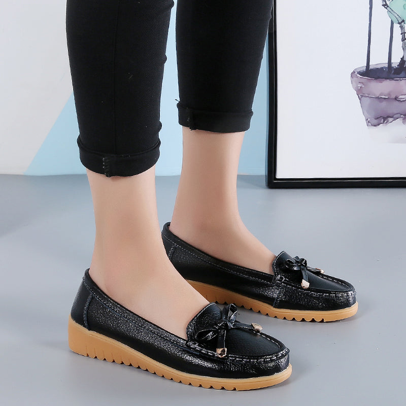 Flats Women Shoes Genuine Leather Ballet Shoes Woman Flats Loafers Moccasins Breathbale Ladies Shoes