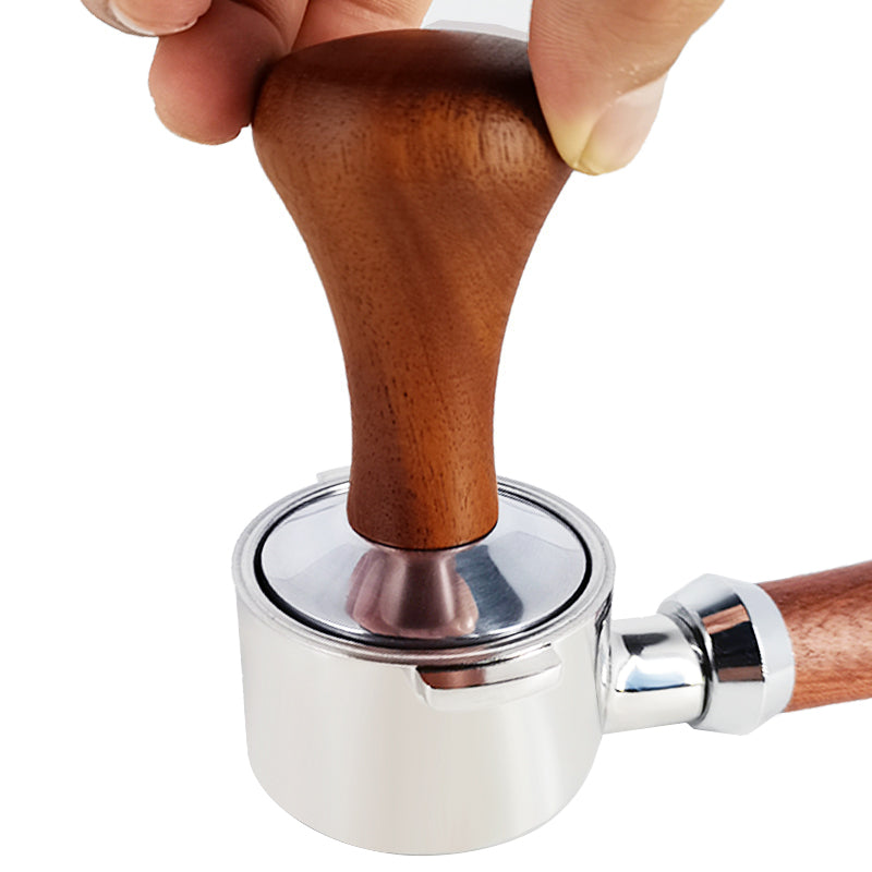 Food Grade Coffee Powder Hammer 51Mm 53Mm 58Mm Wooden Handle Bean Tampers Flat Rippler Tamper Mat With Milk Cup