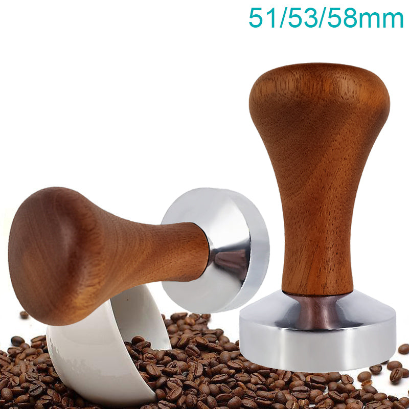 Food Grade Coffee Powder Hammer 51Mm 53Mm 58Mm Wooden Handle Bean Tampers Flat Rippler Tamper Mat With Milk Cup