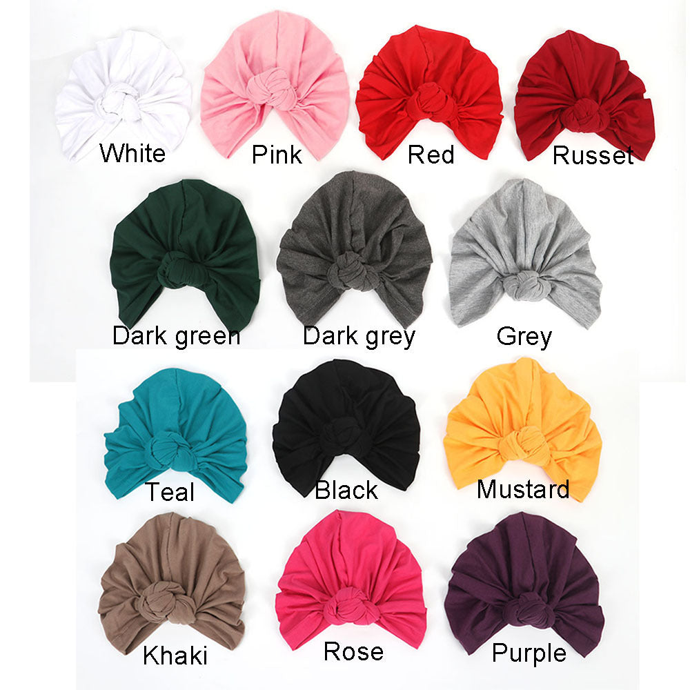 Free Shipping 2018 New Fashion Hot Sale Women 13 Soild Color Black White Red Beige Green Indian Turban Hats Caps For Ladies