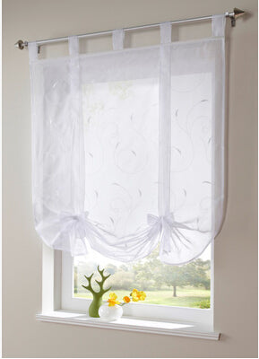 Free Shipping New Arrival Embroidered Tab Top Sheer Kitchen Door  Window Curtain Patchwork Liftering Roman Blinds