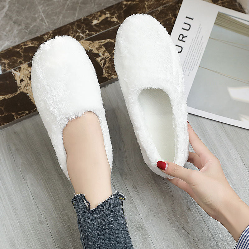 Fur Flat Peas Shoes New Rabbit Fur Retro Flat Lazy Shoes