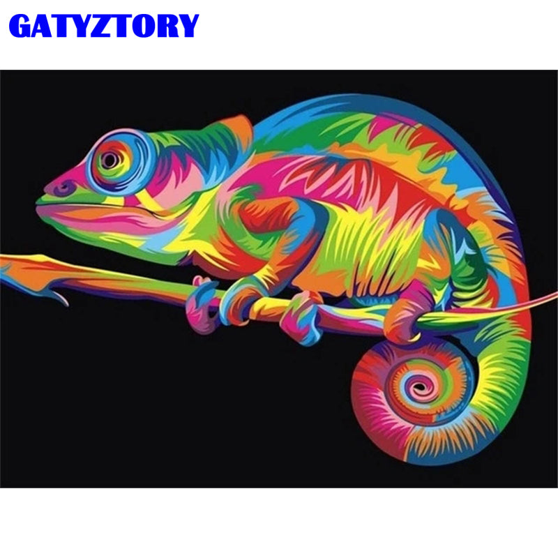 Gatyztory Picture Lions Animals Diy Painting By Numbers Modern Wall Art Coloring By Numbers Oil Painting For Home Decor Canvas