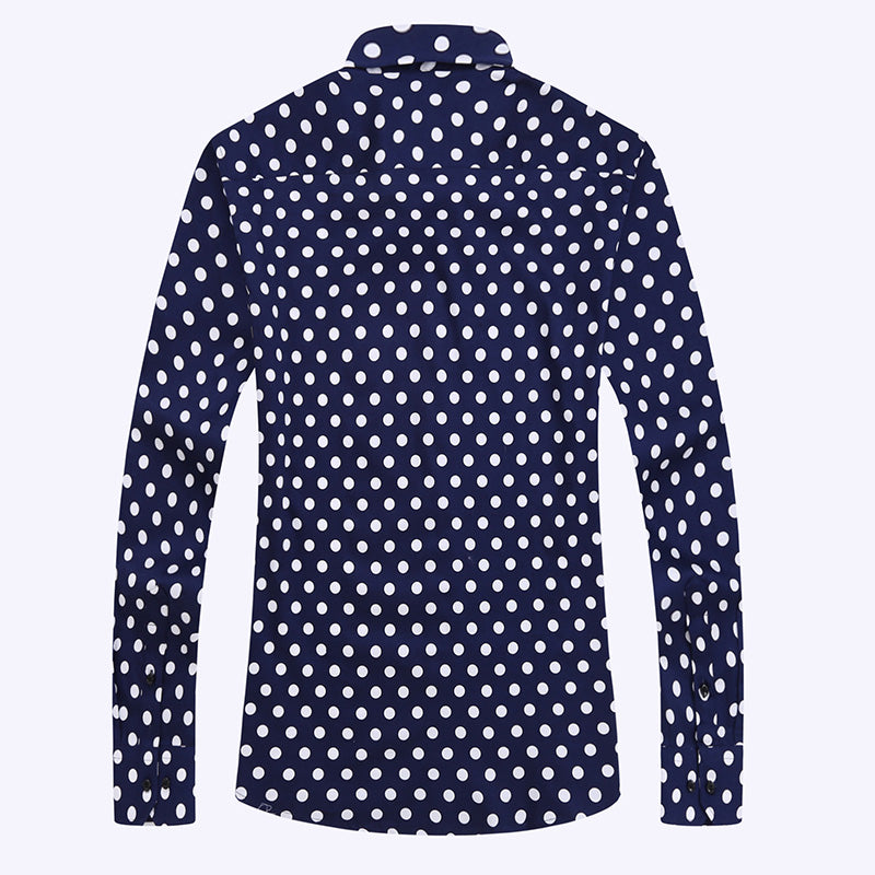 Grevol New Arrival Men'S Fashion Casual Long Sleeve Shirts Unique Design Polka Dot Shirts Modern Fashion Of Pop Element