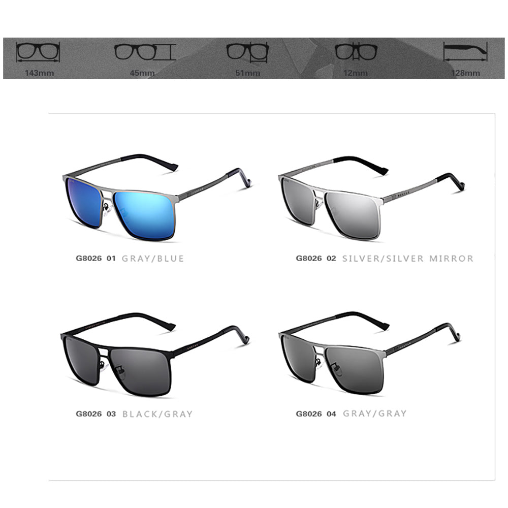 Guztag Sunglasses Stainless Steel Square Men/Women Polarized Mirror Uv400 Sun Glasses Eyewear Sunglasses For Men Oculos G8029