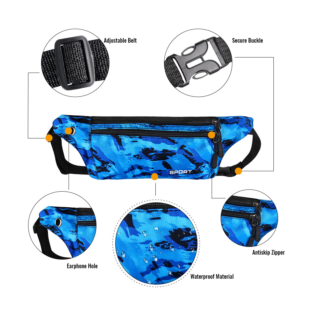 Geestock Waist Pack  Running Men Women Fanny Pack Hip Bum Bags Waterproof Gym Fanny Pack Wallet With Earphone Hole Phone Pouch