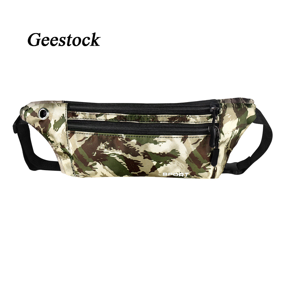 Geestock Waist Pack  Running Men Women Fanny Pack Hip Bum Bags Waterproof Gym Fanny Pack Wallet With Earphone Hole Phone Pouch