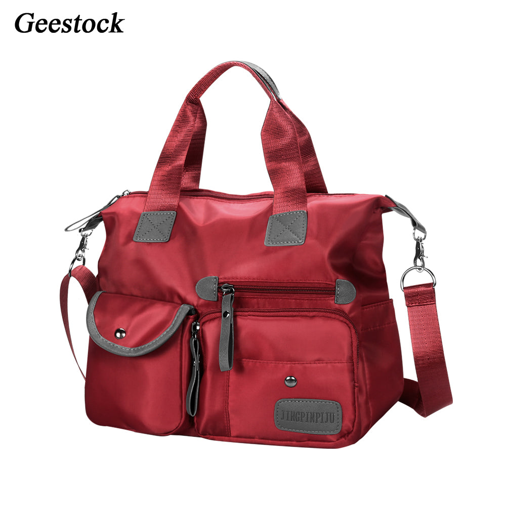 Geestock Women Handbag Multiuse Waterproof Shoulder Bags Large Capacity Nylon Tote Travel Messenger Bags For Fashion Ladies Bag