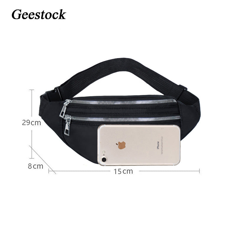 Geestock Сумка Поясная Women'S Waist Bag Nylon Fanny Packs Casual Women'S Chest Bags Man Belt Pouch Travel Hip Bag Sport Bum Bag