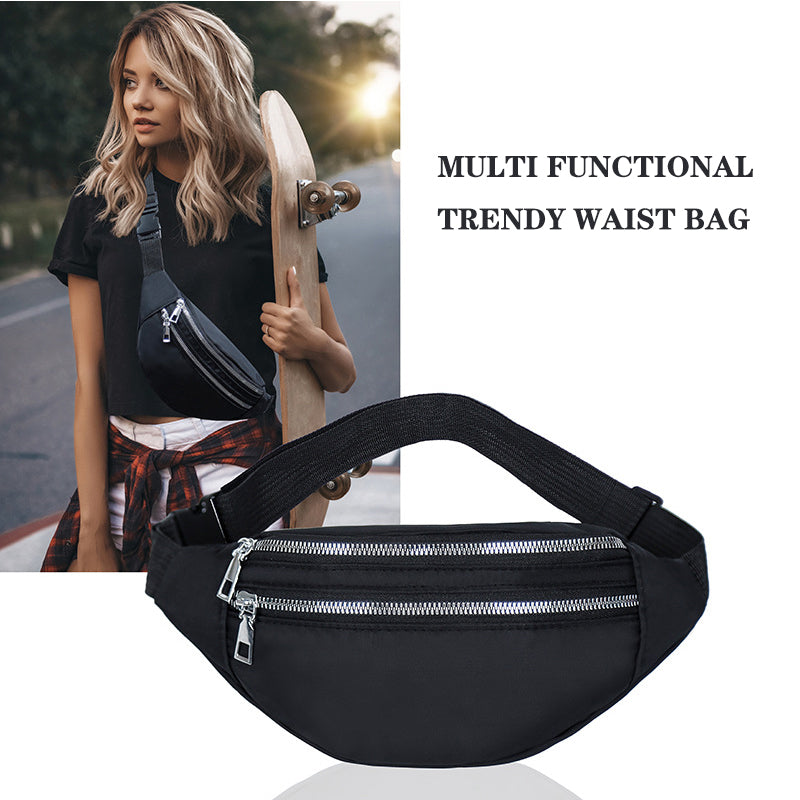 Geestock Сумка Поясная Women'S Waist Bag Nylon Fanny Packs Casual Women'S Chest Bags Man Belt Pouch Travel Hip Bag Sport Bum Bag