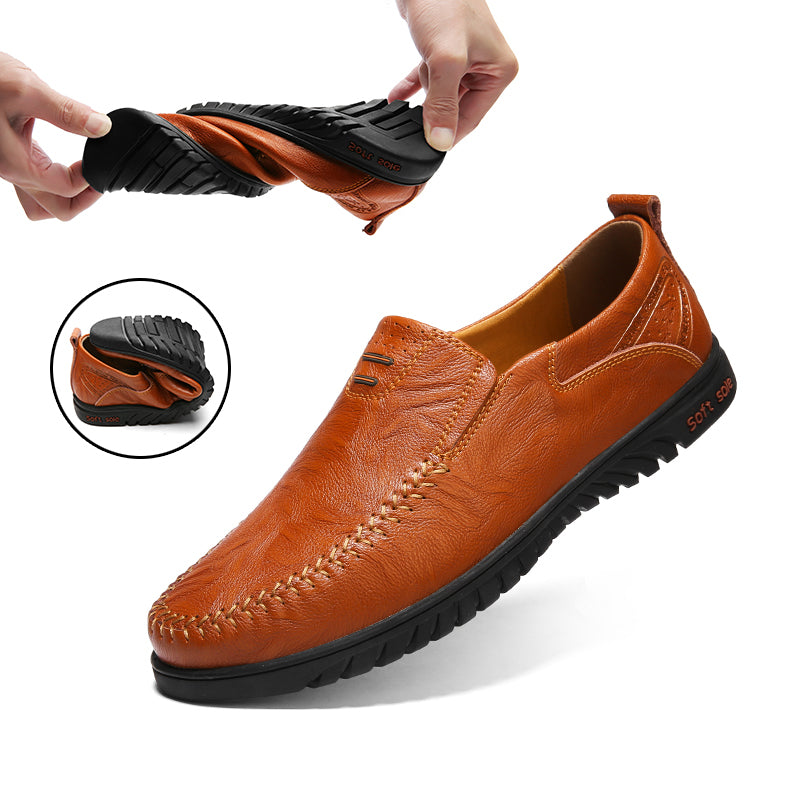 Genuine Leather Men Shoes Luxury Brand 2022 Italian Casual Slip On Formal Loafers Men Moccasins Italian Black Male Driving Shoes