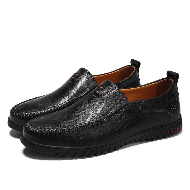 Genuine Leather Men Shoes Luxury Brand 2022 Italian Casual Slip On Formal Loafers Men Moccasins Italian Black Male Driving Shoes