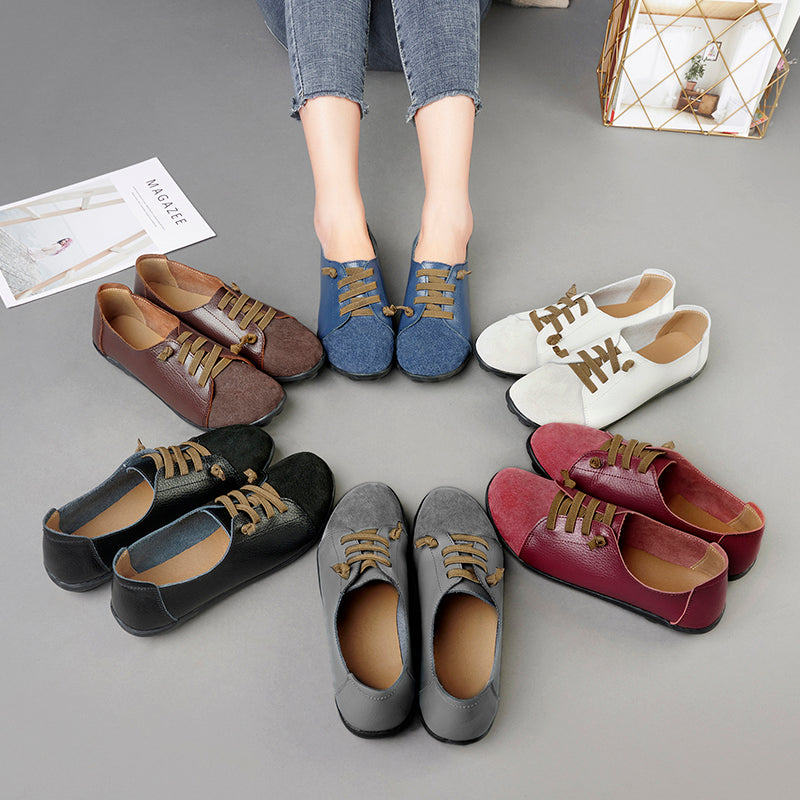 Genuine Leather Shoes Woman Autumn Ladies Shoes Ballet Flats Sneakers Women Oxford Shoes Moccains