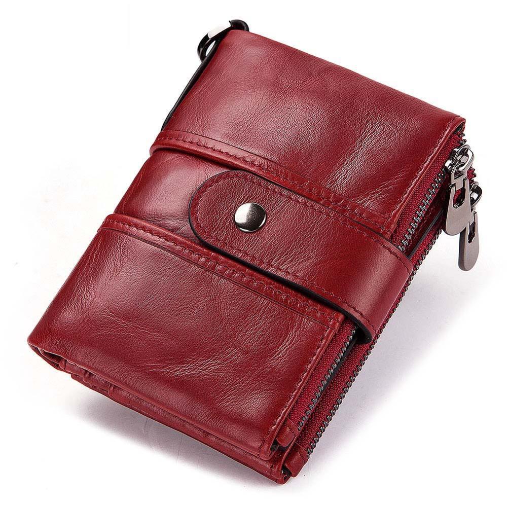 Genuine Leather Women'S Wallet Female Short Wallets Coin Purses Fashion Money Bag Luxury Walet For Women Designer Id Card Holder