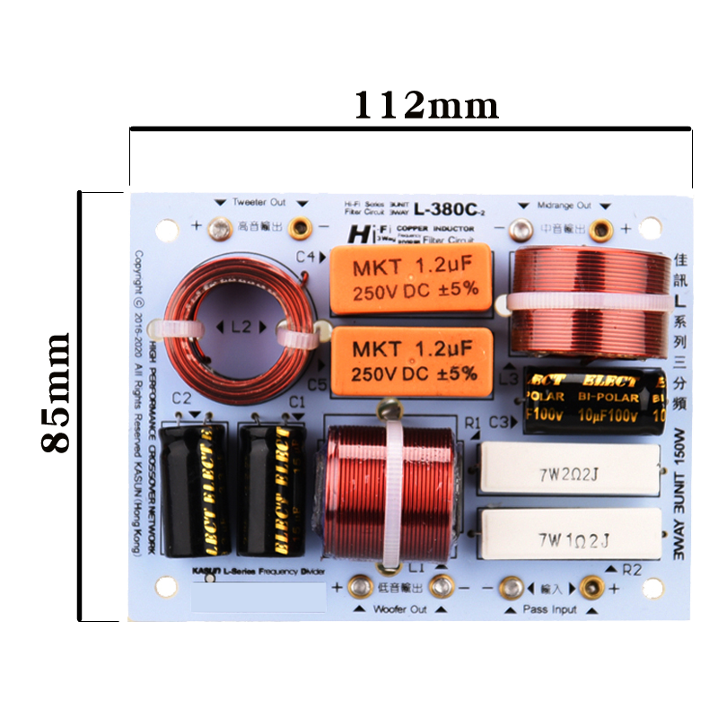 Hifidiy Live  L-380C 3 Way 3 Speaker Unit (Tweeter + Mid +Bass )Hifi Home Speakers Audio  Frequency Divider Crossover Filters