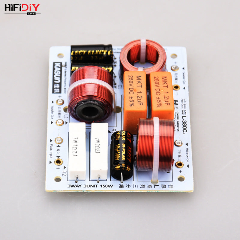 Hifidiy Live  L-380C 3 Way 3 Speaker Unit (Tweeter + Mid +Bass )Hifi Home Speakers Audio  Frequency Divider Crossover Filters