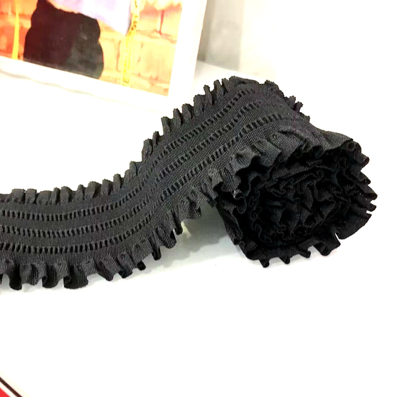 Hl 7.5Cm Two Size 1 Meter Black Lace Elastic Waist Belt Bands Garment Diy Accessories Jacquard  Waistband E001