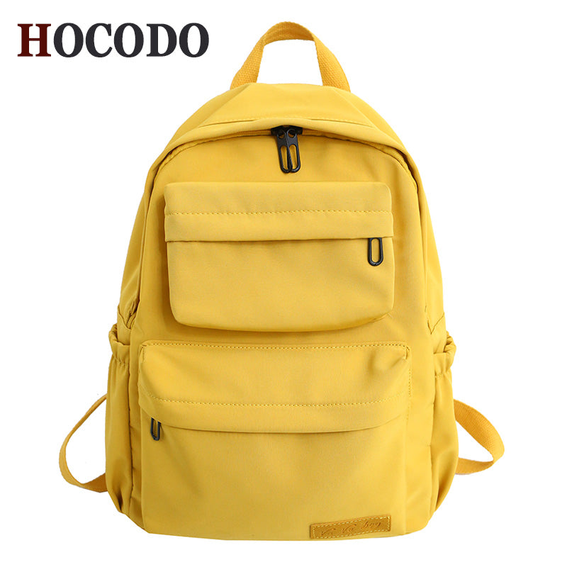 Hocodo New Waterproof Nylon Women Backpack 2020 Solid Color Casual Backpack For Teenagers Women Large Capacity Ladies Schoolbag